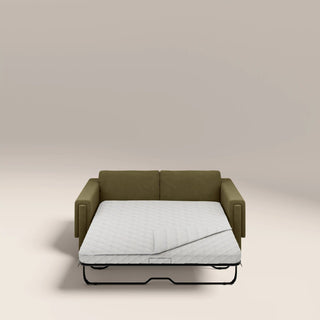 Laura Ashley UK Ava 3 Seater Sofa Bed | Moss Green Sustainable Mohair Velvet