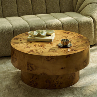 Laura Ashley UK Dalton Round Wooden Coffee Table | Burl Wood