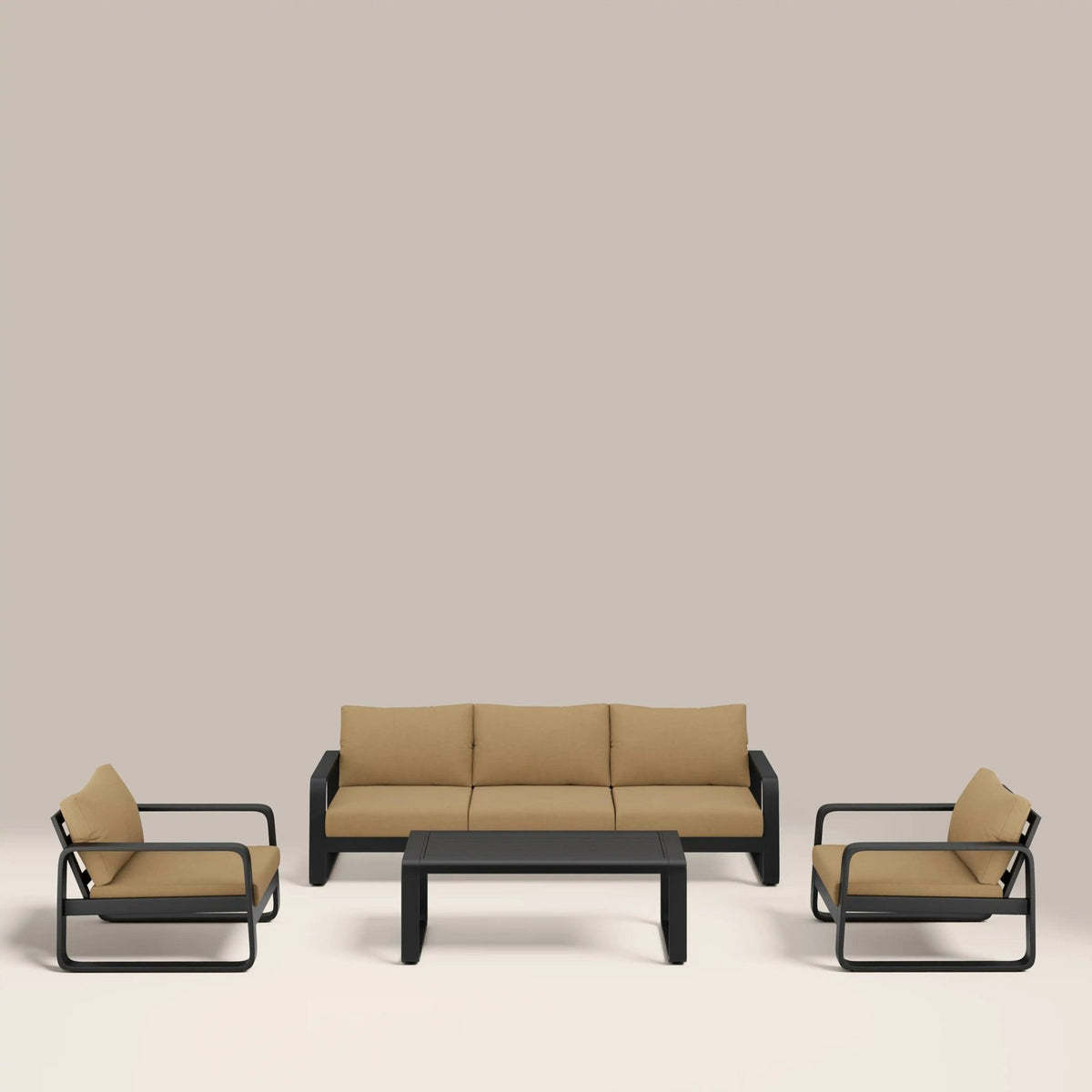 Laura Ashley UK Dante Garden Sofa Set | Beige & Charcoal Black