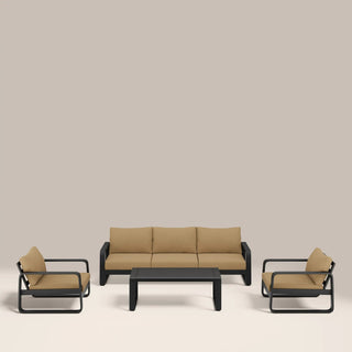 Laura Ashley UK Dante Garden Sofa Set | Beige & Charcoal Black