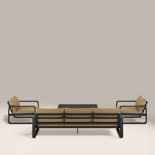 Laura Ashley UK Dante Garden Sofa Set | Beige & Charcoal Black