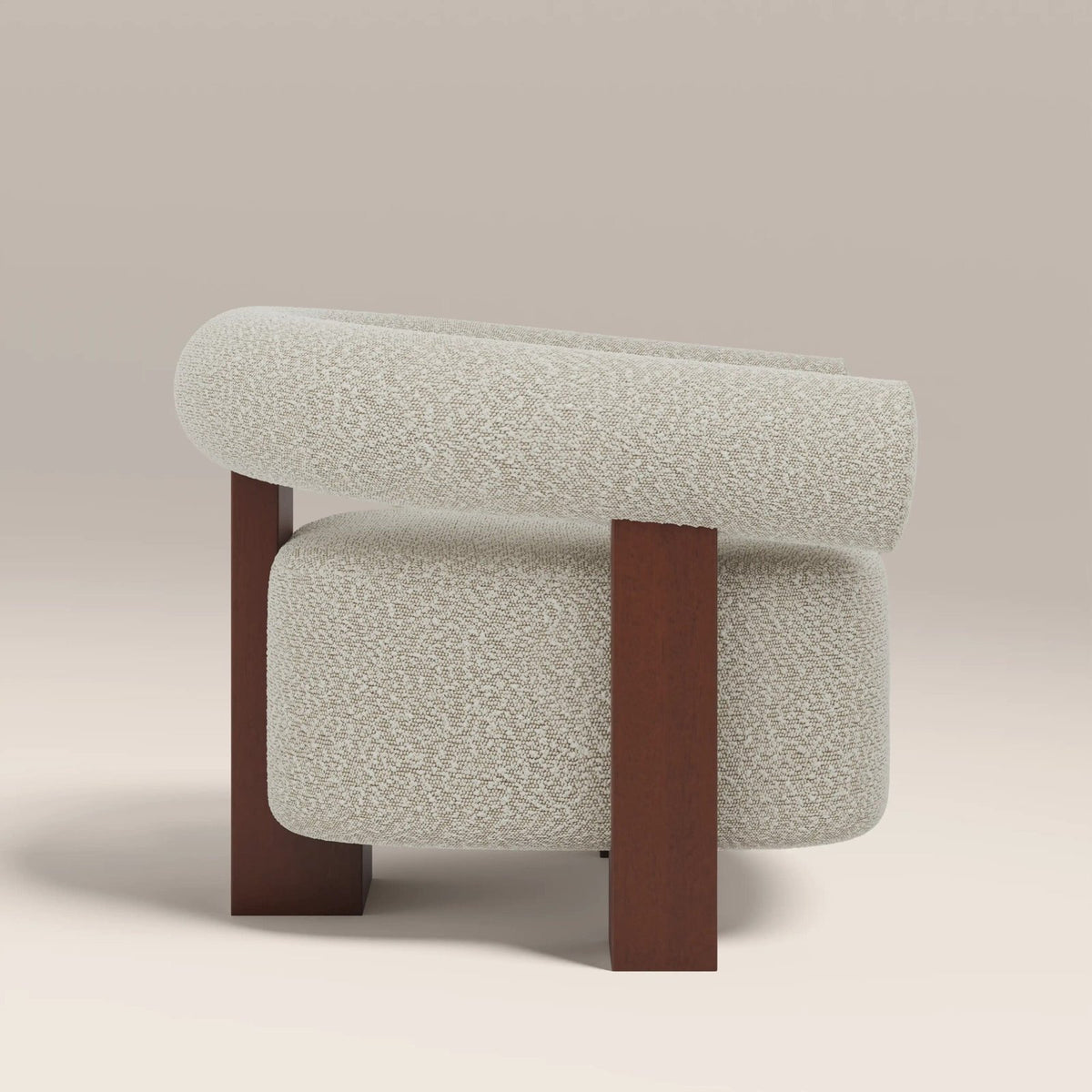 Laura Ashley UK Fawnley Accent Chair | Speckled Stone Sustainable Boucle & Walnut