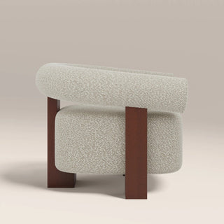 Laura Ashley UK Fawnley Accent Chair | Speckled Stone Sustainable Boucle & Walnut