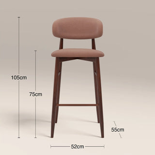 Laura Ashley UK Halston Bar Stool | Blush Pink Sustainable Velvet & Walnut