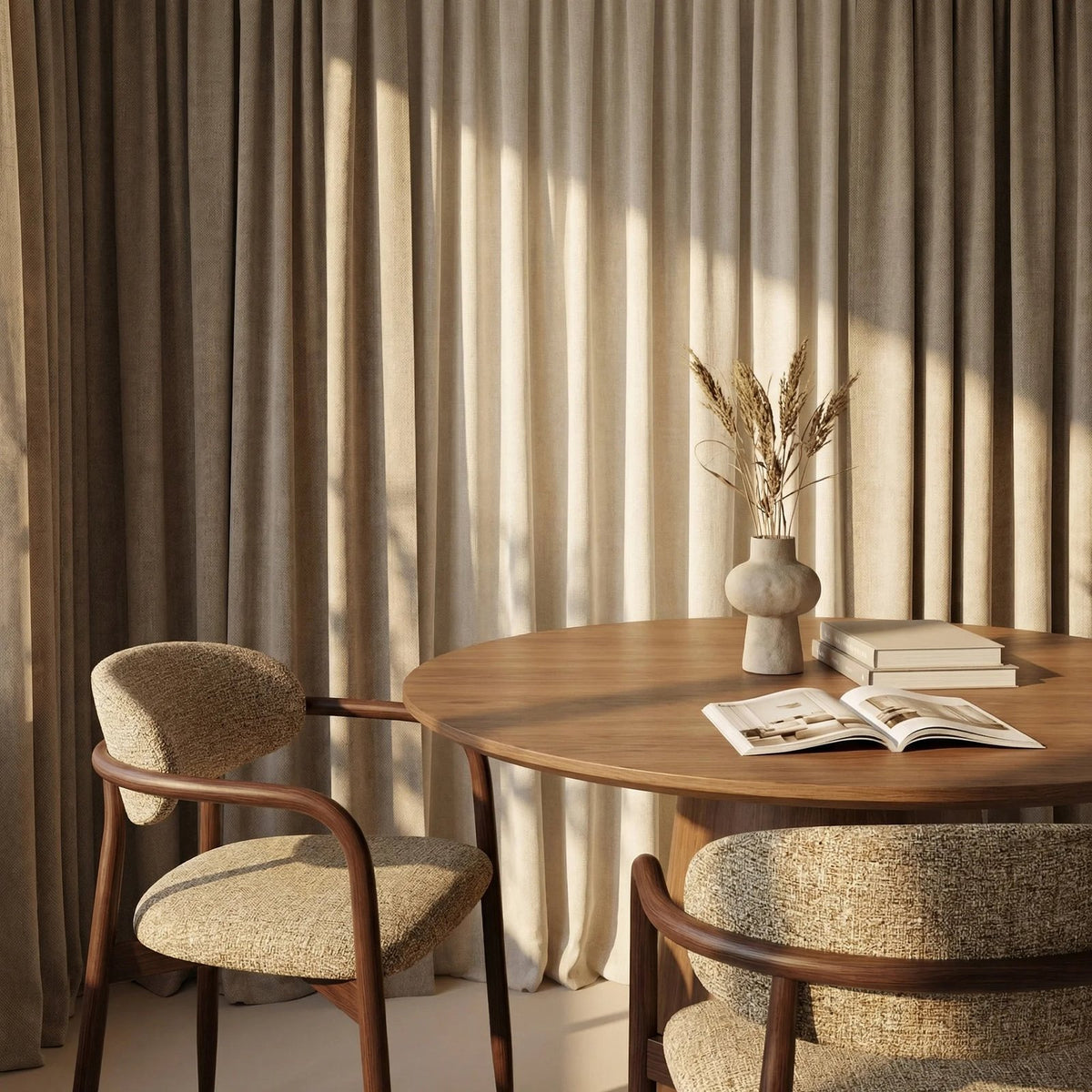 Laura Ashley UK Halston Carver Dining Chair | Speckled Stone Sustainable Boucle & Walnut