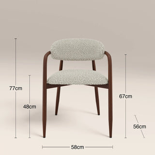 Laura Ashley UK Halston Carver Dining Chair | Speckled Stone Sustainable Boucle & Walnut
