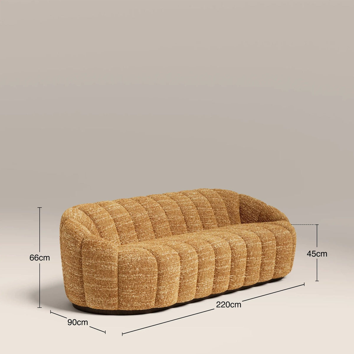 Laura Ashley UK Ivy 3 Seater Sofa | Speckled Honey Sustainable Boucle