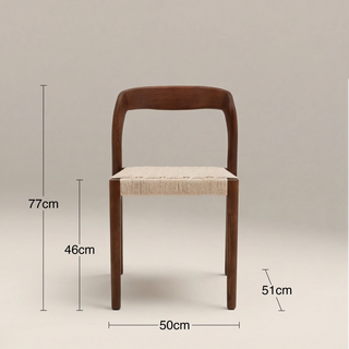 Laura Ashley UK Madeleine Stackable Wooden Dining Chair | Natural Weave & Walnut