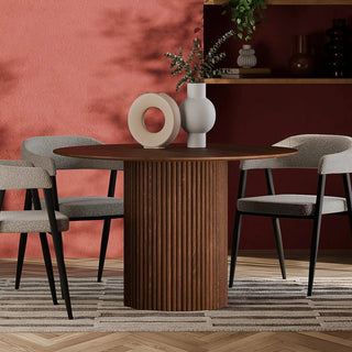 Laura Ashley UK Marcel 4 Seat Round Wooden Dining Table | Walnut
