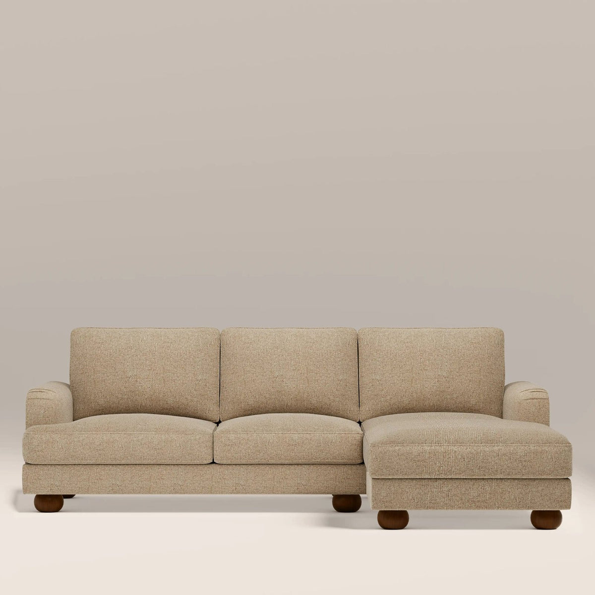 Laura Ashley UK Nola Right Hand Chaise Sofa | Speckled Latte Boucle