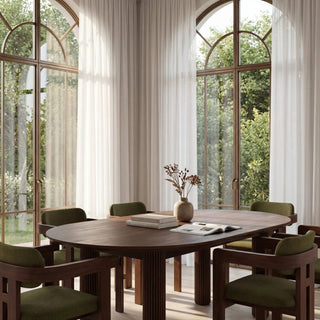 Laura Ashley UK Skylar 6-8 Seat Oval Extendable Wooden Dining Table | Walnut