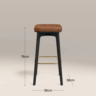 Laura Ashley UK Winchester Bar Stool | Tan Faux Leather & Black
