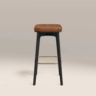Laura Ashley UK Winchester Bar Stool | Tan Faux Leather & Black