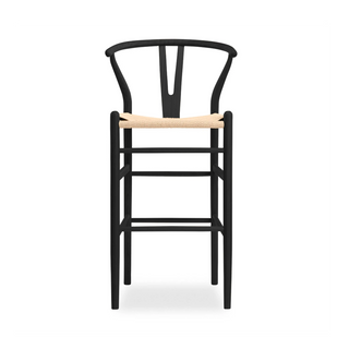 Laura Ashley Wish Wooden Bar Stool | Natural Weave & Black