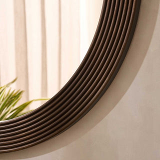 Cyrus Circle Wood Mirror - Walnut – Black & Feather