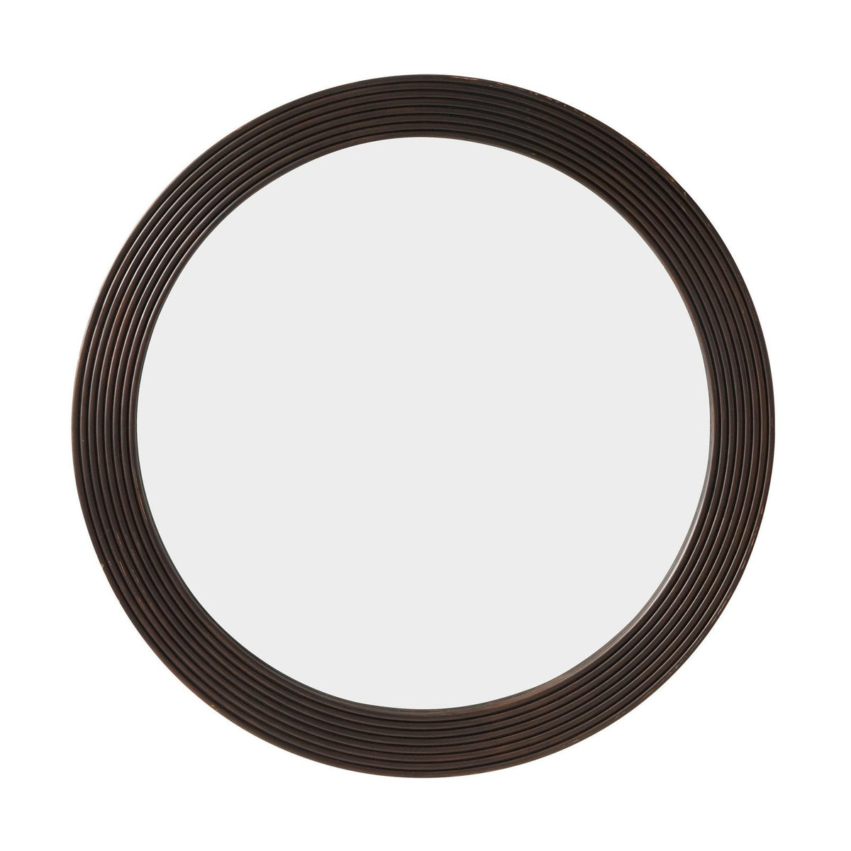 Cyrus Circle Wood Mirror - Walnut – Black & Feather