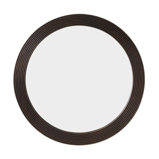 Cyrus Circle Wood Mirror - Walnut – Black & Feather
