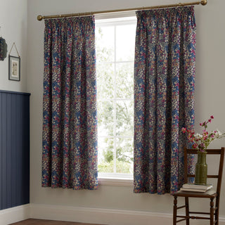 D & D Bessie Pencil Pleat Curtains - Navy – Laura Ashley UK