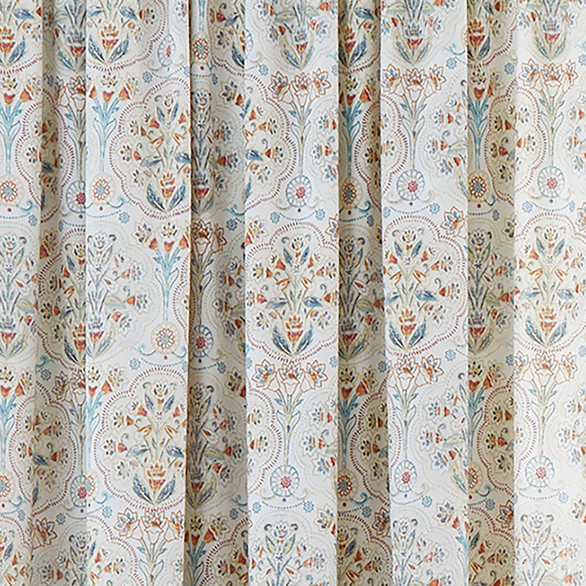 D & D Edena Decorative Floral Pencil Pleat Curtains - Natural – Laura Ashley UK
