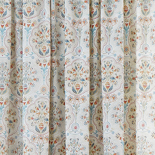 D & D Edena Decorative Floral Pencil Pleat Curtains - Natural – Laura Ashley UK