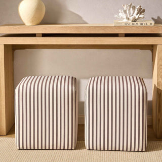 Delilah Pouffe Black & Feather - Chocolate Stripe