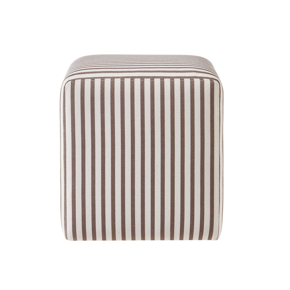 Delilah Pouffe Black & Feather - Chocolate Stripe