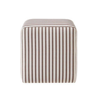 Delilah Pouffe Black & Feather - Chocolate Stripe