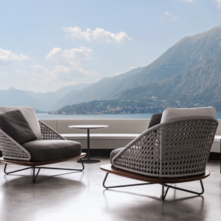 Designer Style Grey Rattan Single Armchair by Laura Ashley