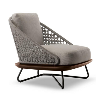 Designer Style Grey Rattan Single Armchair by Laura Ashley