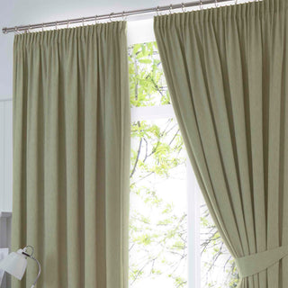 Dijon Blackout Thermal Pencil Pleat Curtains - Green – Laura Ashley UK