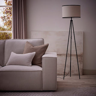 Dione Contrast Trim Tripod Floor Lamp – Feather & Black