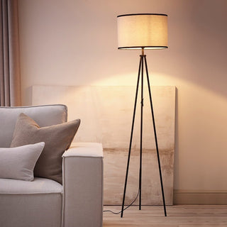 Dione Contrast Trim Tripod Floor Lamp – Feather & Black