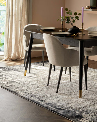 Distressed dark grey Laura Ashley textured large rug