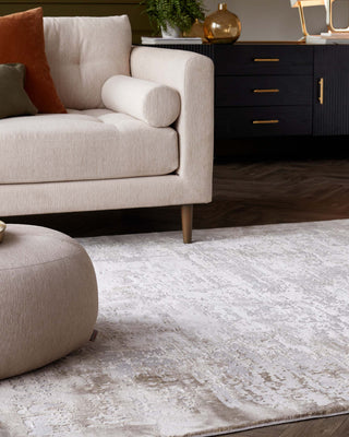 Distressed natural Laura Ashley UK textured medium rug