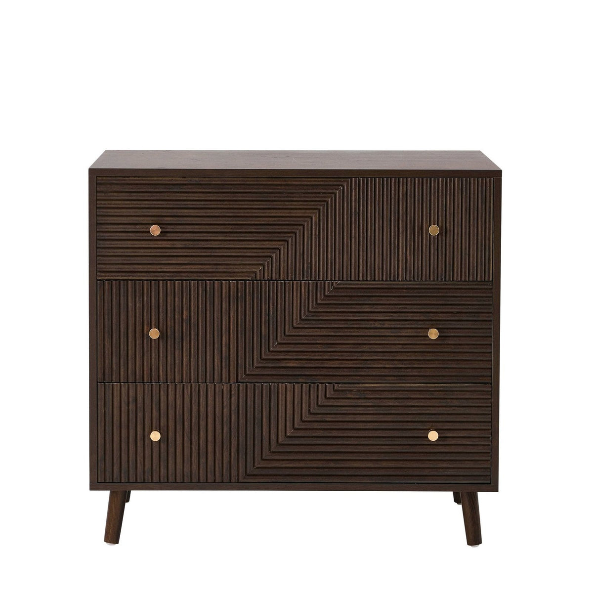 Dora 3 Drawer Chest - Walnut – Black & Feather