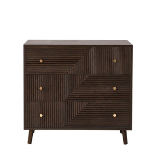 Dora 3 Drawer Chest - Walnut – Black & Feather
