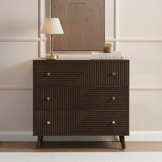 Dora 3 Drawer Chest - Walnut – Black & Feather