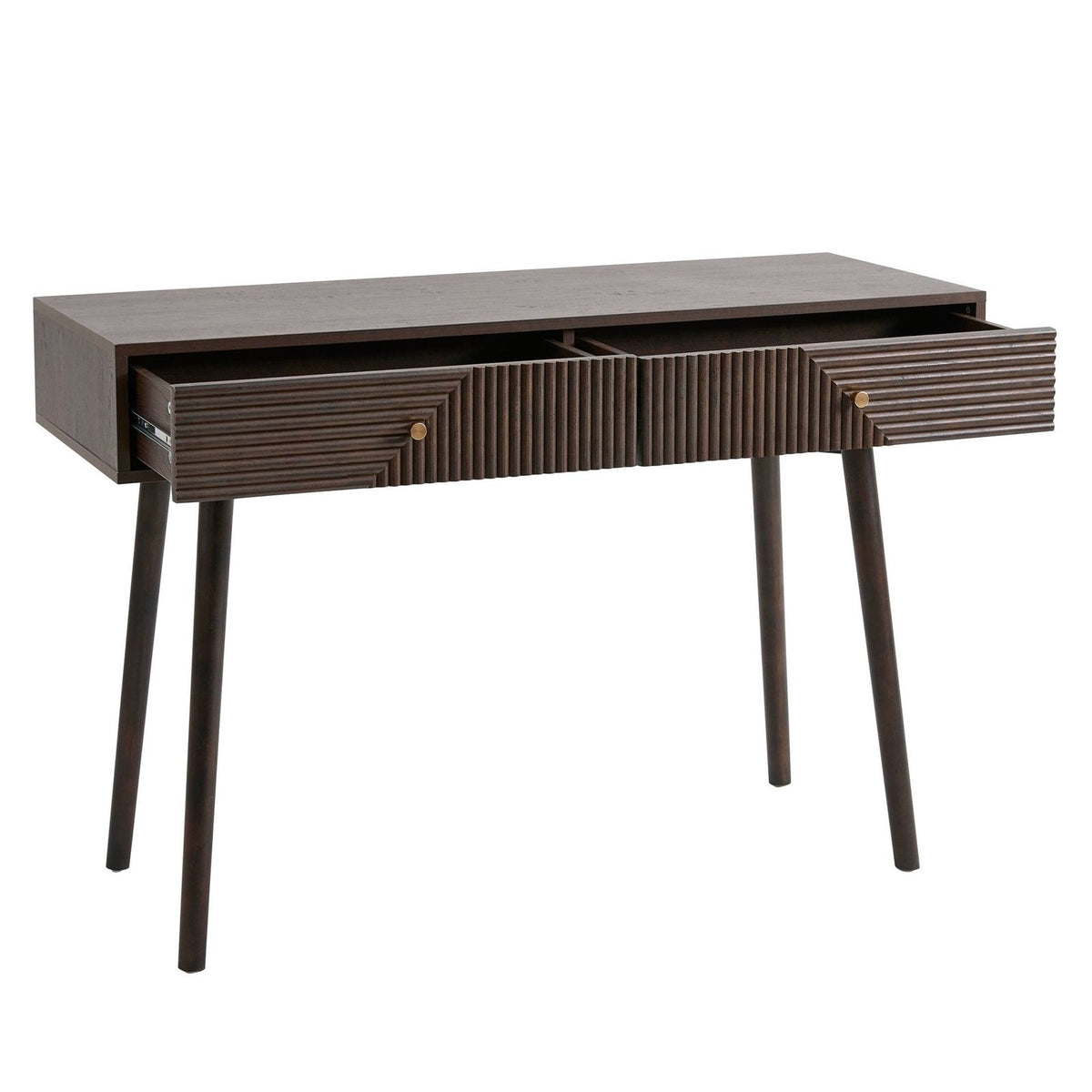 Dora Dressing Table Black & Feather Console - Walnut