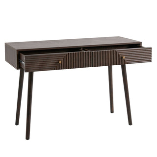 Dora Dressing Table Black & Feather Console - Walnut