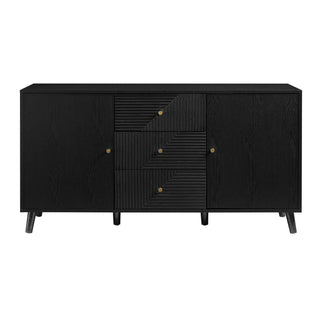 Dora Large Sideboard Black & Feather with Drawers - Black