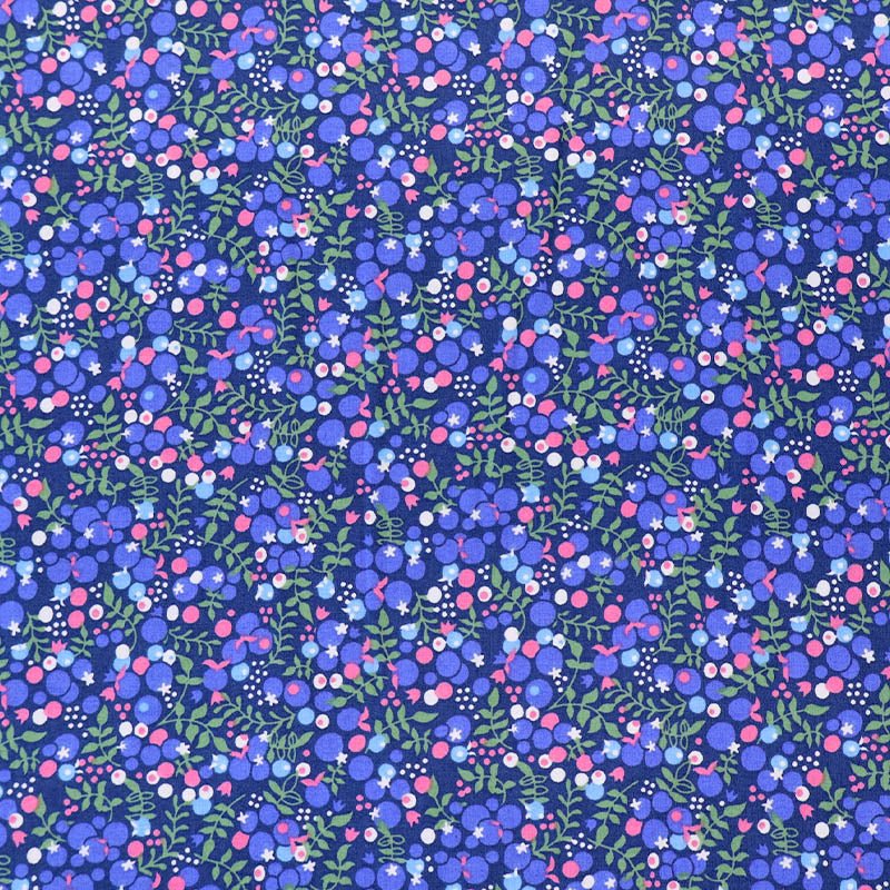 Dressmaking Berries Cotton Lawn - Laura Ashley Blue and Pink - Warwick