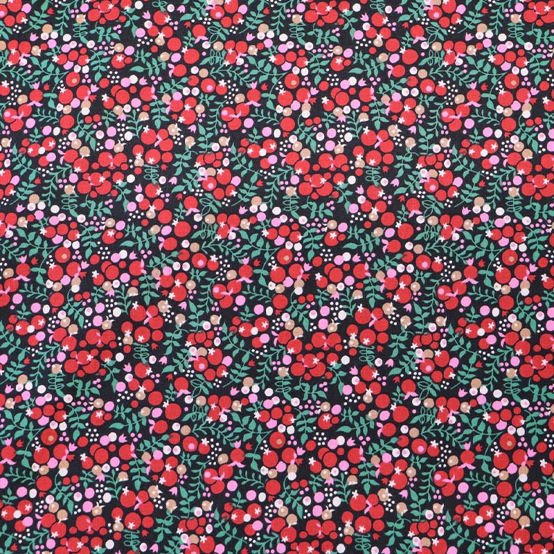 Dressmaking Berries Cotton Lawn - Red and Black - Warwick – Laura Ashley LA