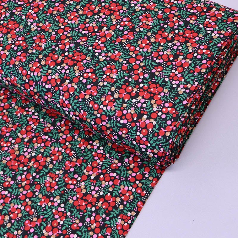 Dressmaking Berries Cotton Lawn - Red and Black - Warwick – Laura Ashley LA