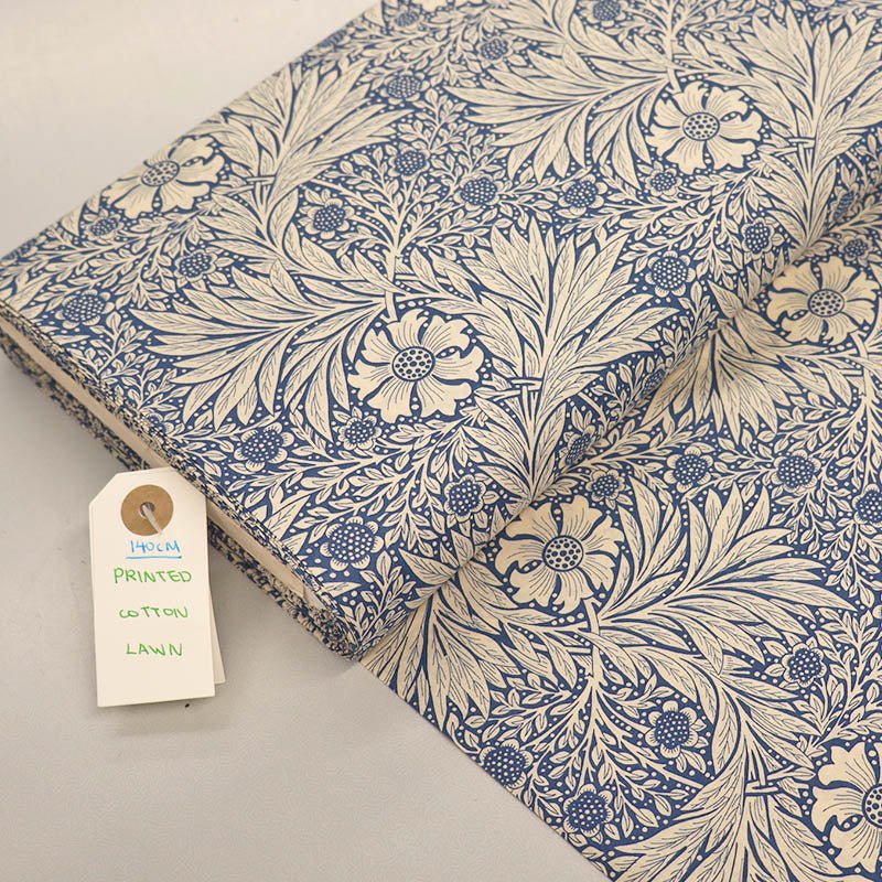 Dressmaking Floral Cotton Lawn Laura Ashley LA - Navy - Felix