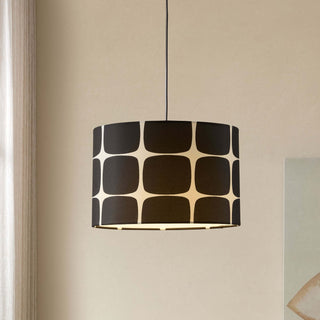Drew Geometric Ceiling Feather & Black Shade - Black