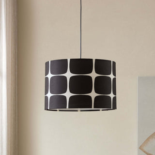 Drew Geometric Ceiling Feather & Black Shade - Black