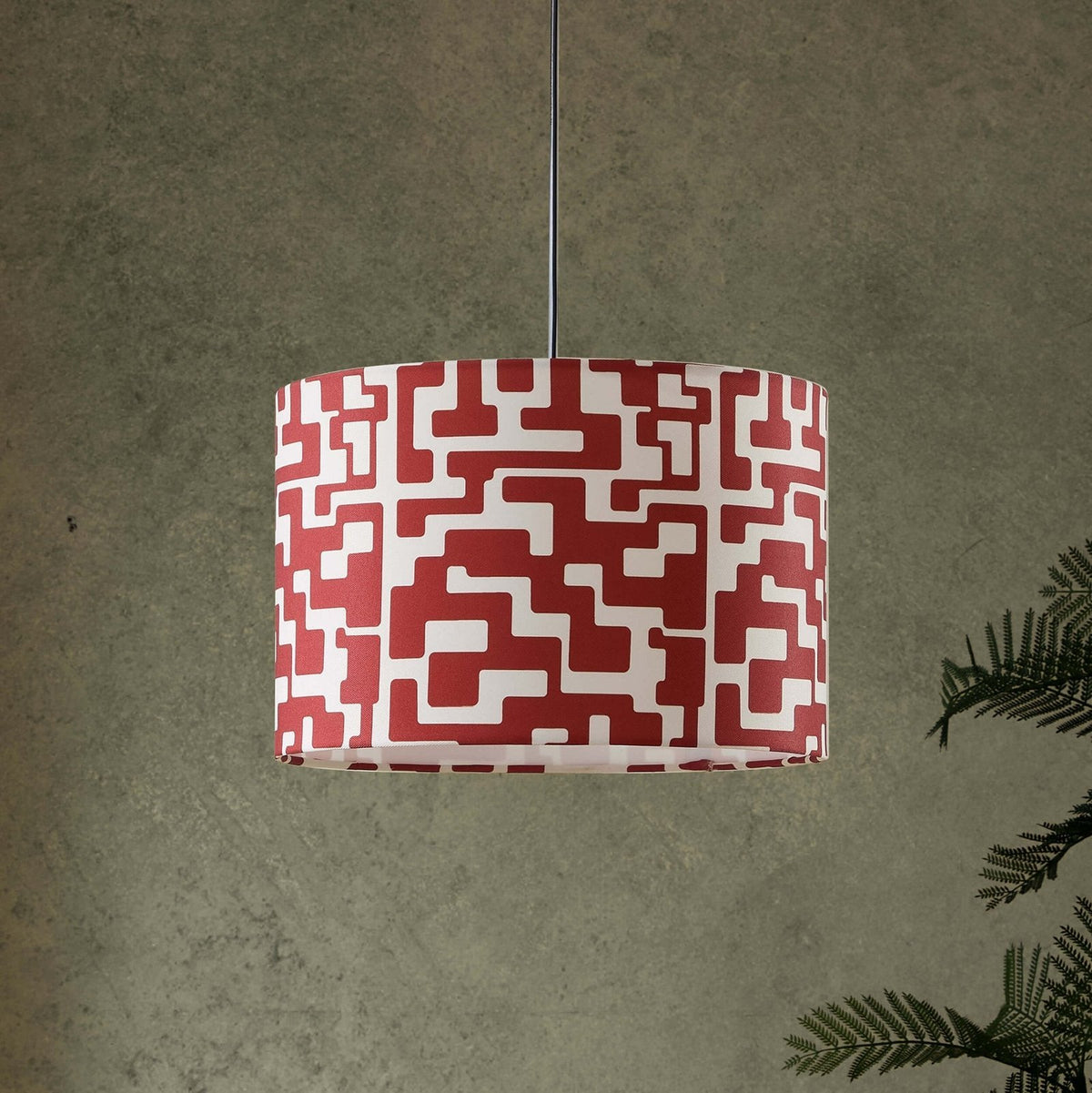 Drew Geometric Ceiling Shade - Orange – Black & Feather