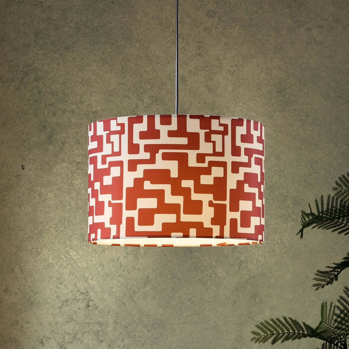 Drew Geometric Ceiling Shade - Orange – Black & Feather