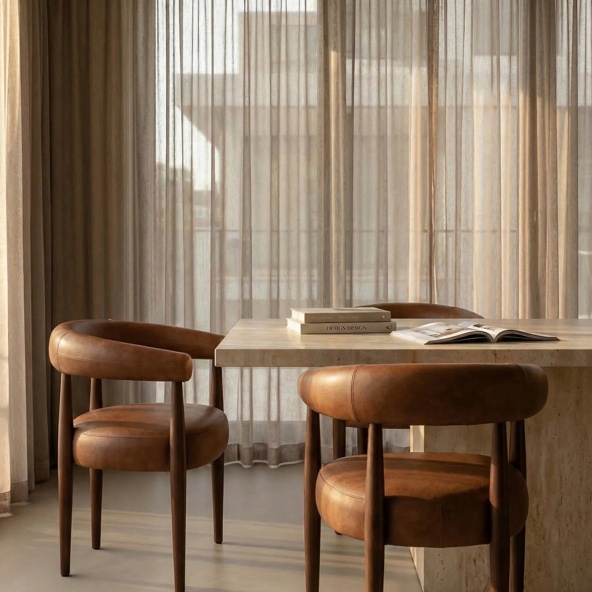 Elan Carver Dining Chair | Vintage Tan Faux Leather & Walnut – Laura Ashley UK