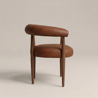 Elan Carver Dining Chair | Vintage Tan Faux Leather & Walnut – Laura Ashley UK